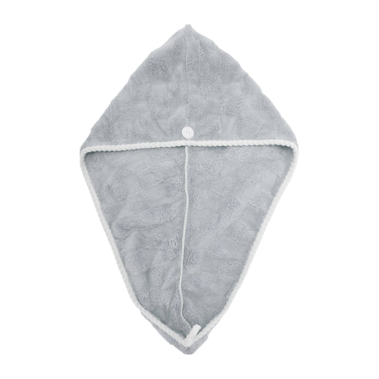 1 Pc Water-absorbent Hair Towel Drying Wrap for Bathroom Gray