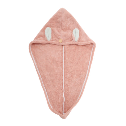 1 Pc Comfortable Rabbit Ears Hair Towel for Bathroom Hotel Pink