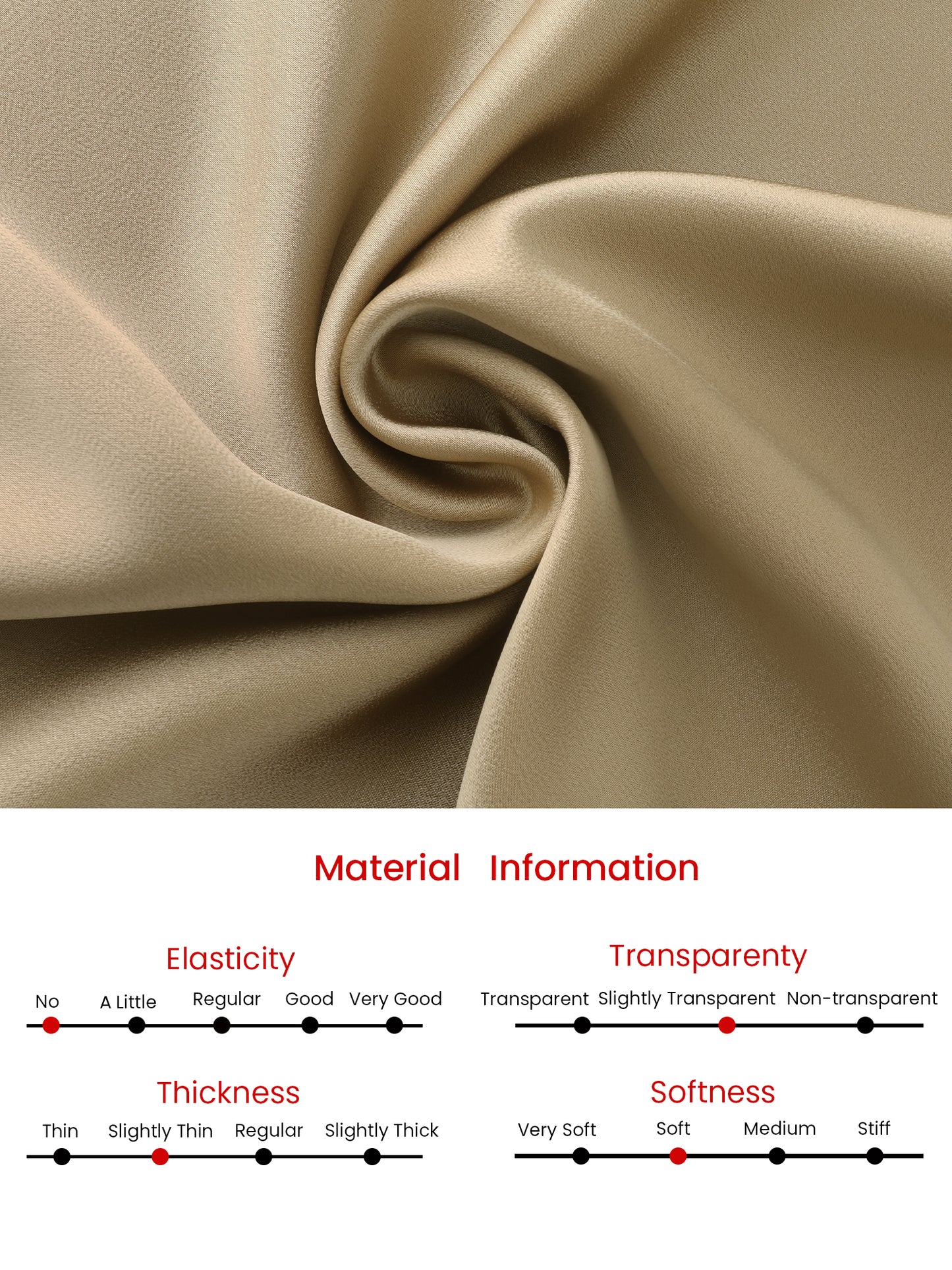 Women's Satin Elegant Work Elastic Waist Silky Midi A-Line Skirt