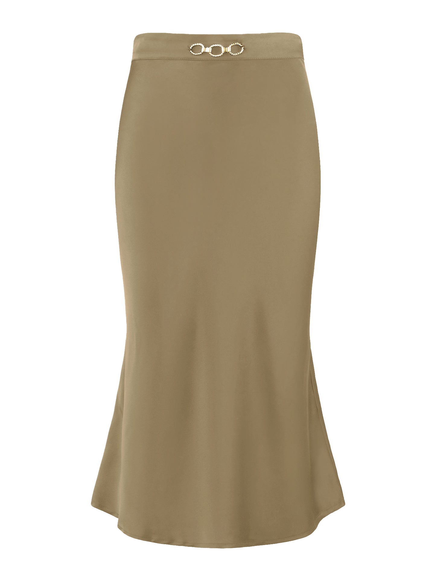 Falda de satén elegante para mujer, cintura elástica, sedosa, midi, línea A