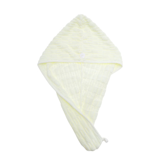 1 Pc Water-absorbent Hair Towel Solid Hair Wrap Towel for Bathroom White