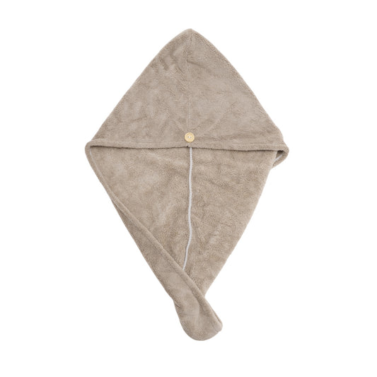 1 Pc Water-absorbent Solid Hair Towel for Bathroom Khaki