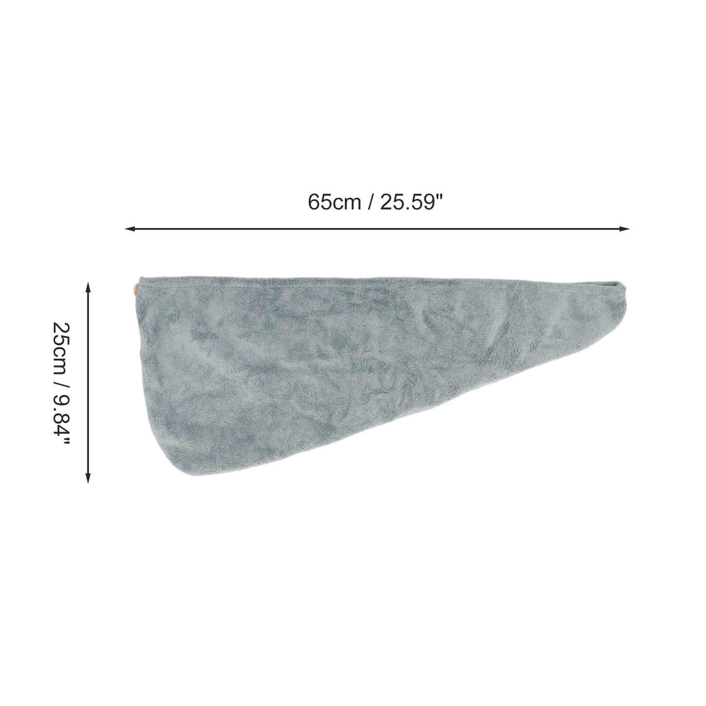 1 Pc Water-absorbent Solid Hair Towel for Bathroom Gray