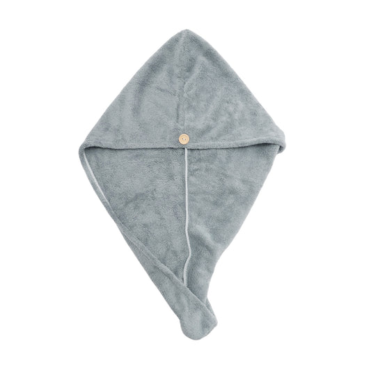 1 Pc Water-absorbent Solid Hair Towel for Bathroom Gray