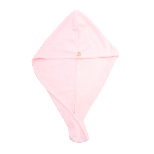 1 Pc Water-absorbent Solid Hair Towel for Bathroom Light Pink