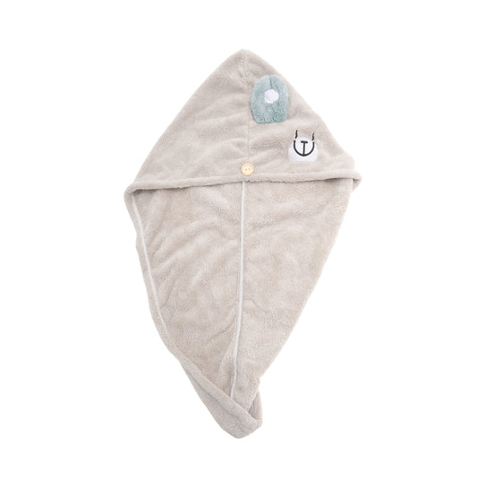 1 Pc Water-absorbent Hair Towel Cartoon Embroidery Hair Wrap Towel Camel