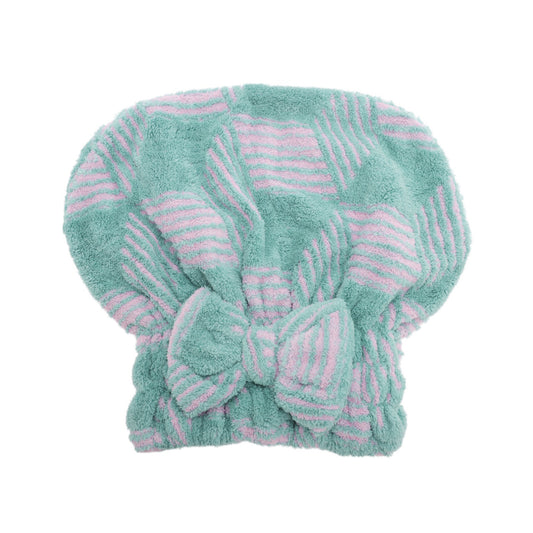 Water-absorbent Bow Argylen Hair Towel Blue
