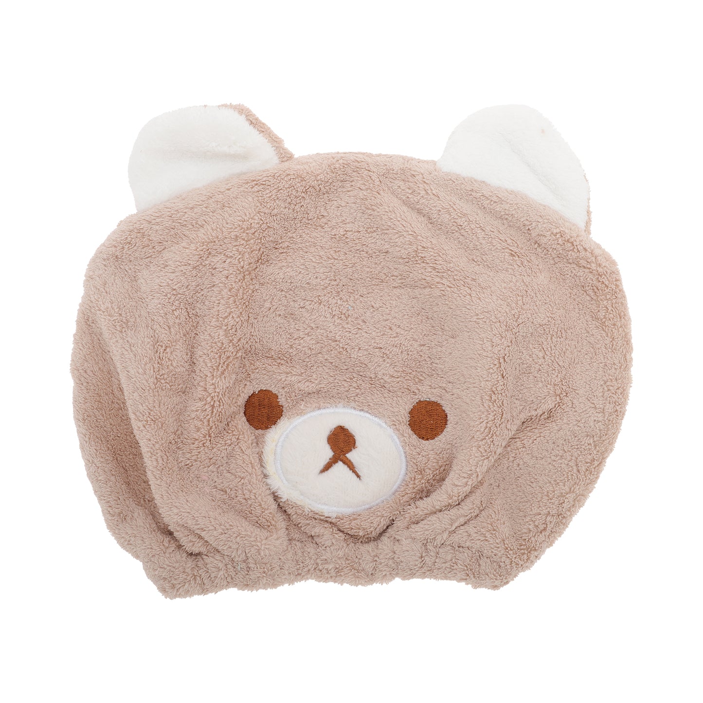 1 Pc Water-absorbent Cartoon Bears Hair Towel Hair Cap for Bathroom Khaki
