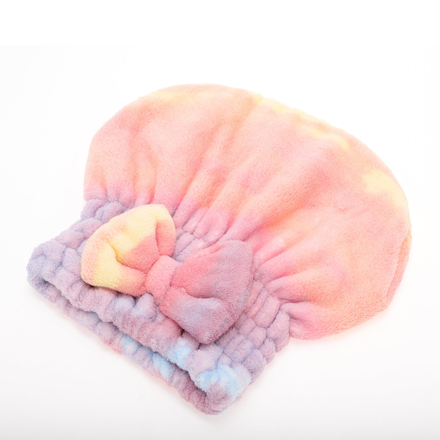 1 Pc Water-absorbent Bow Gradient Hair Towel for Bathroom Pink
