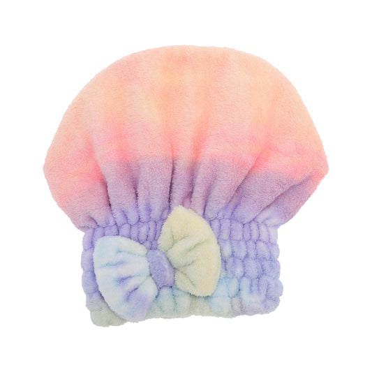 1 Pc Water-absorbent Bow Gradient Hair Towel for Bathroom Green