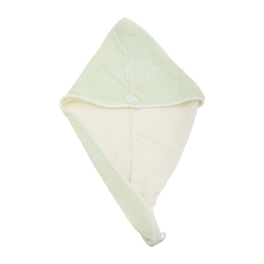1 Pc Water-absorbent Two-tone Hair Drying Towel for Bathroom Green, White