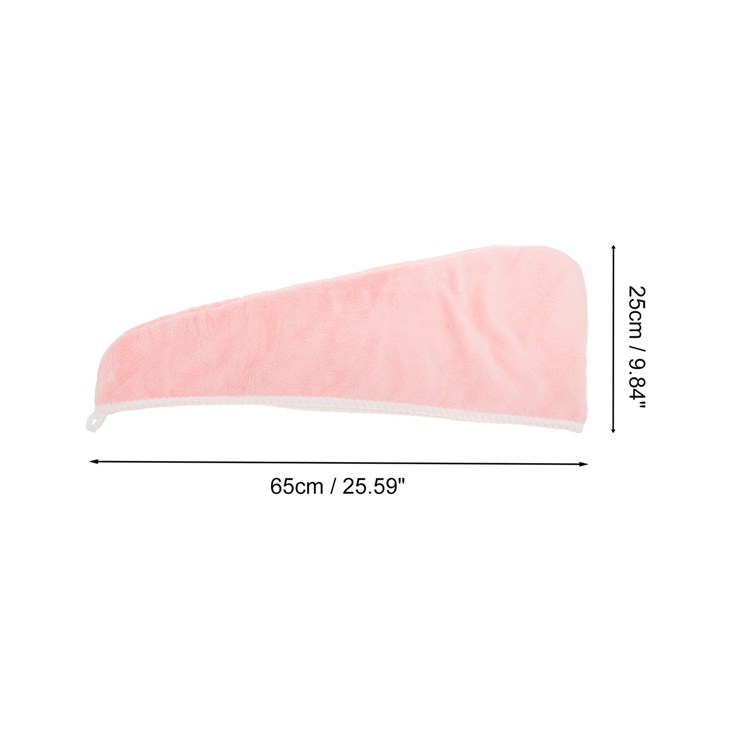 1 Pc Water-absorbent Double Layer Hair Drying Towel for Bathroom Pink, White