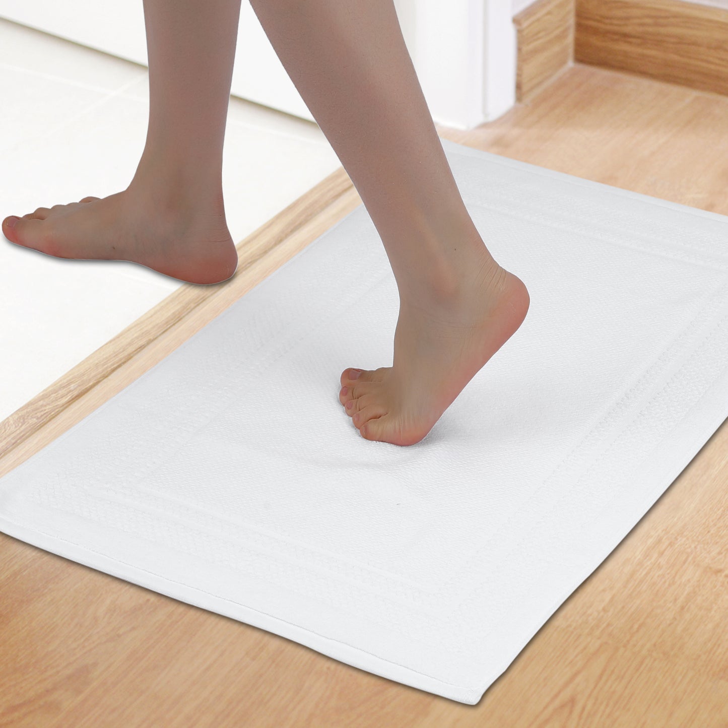 Absorbent Foldable Washable Cotton Bath Rugs Quick Dry Floor Carpet Bath Mats