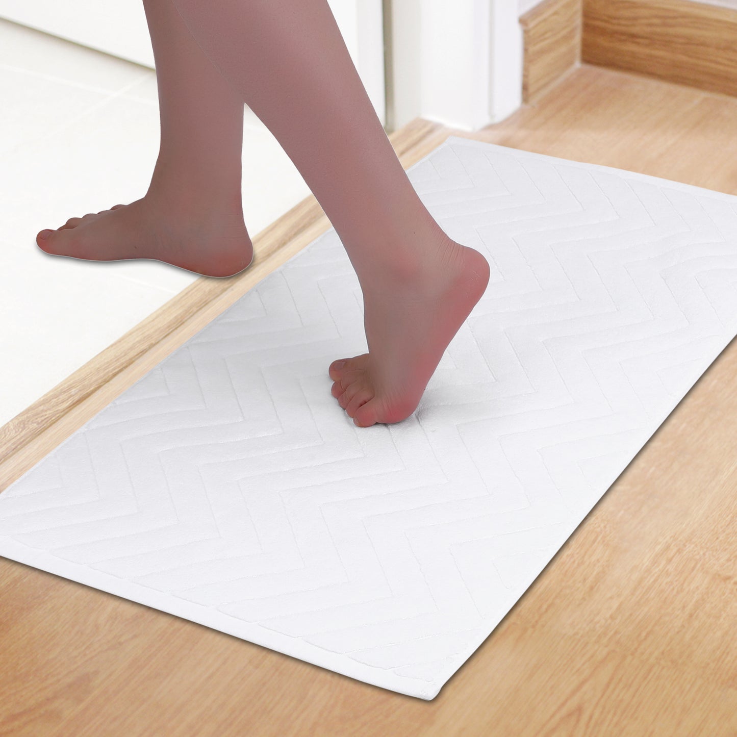 Absorbent Fade Resistant Cotton Luxury Bath Rugs Shower Mat Bathroom Non Slip Quick Dry Spa