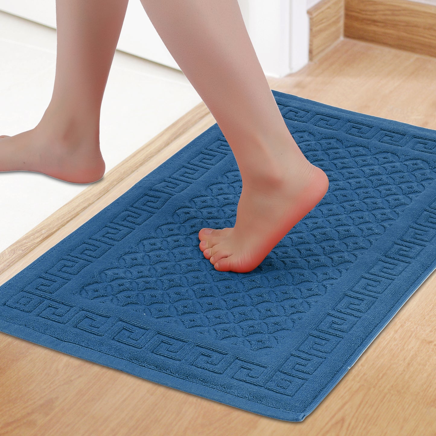 Cotton Bath Mat, Soft Bathroom Rug Absorbent Floor Towel Mats for Hotel Spa Bathtub