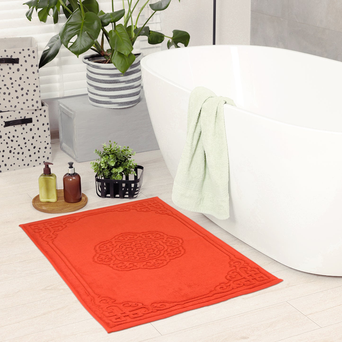 Cotton Rug Bath Mats, Absorbent and Machine Washable Shower Bathroom Floor Towel