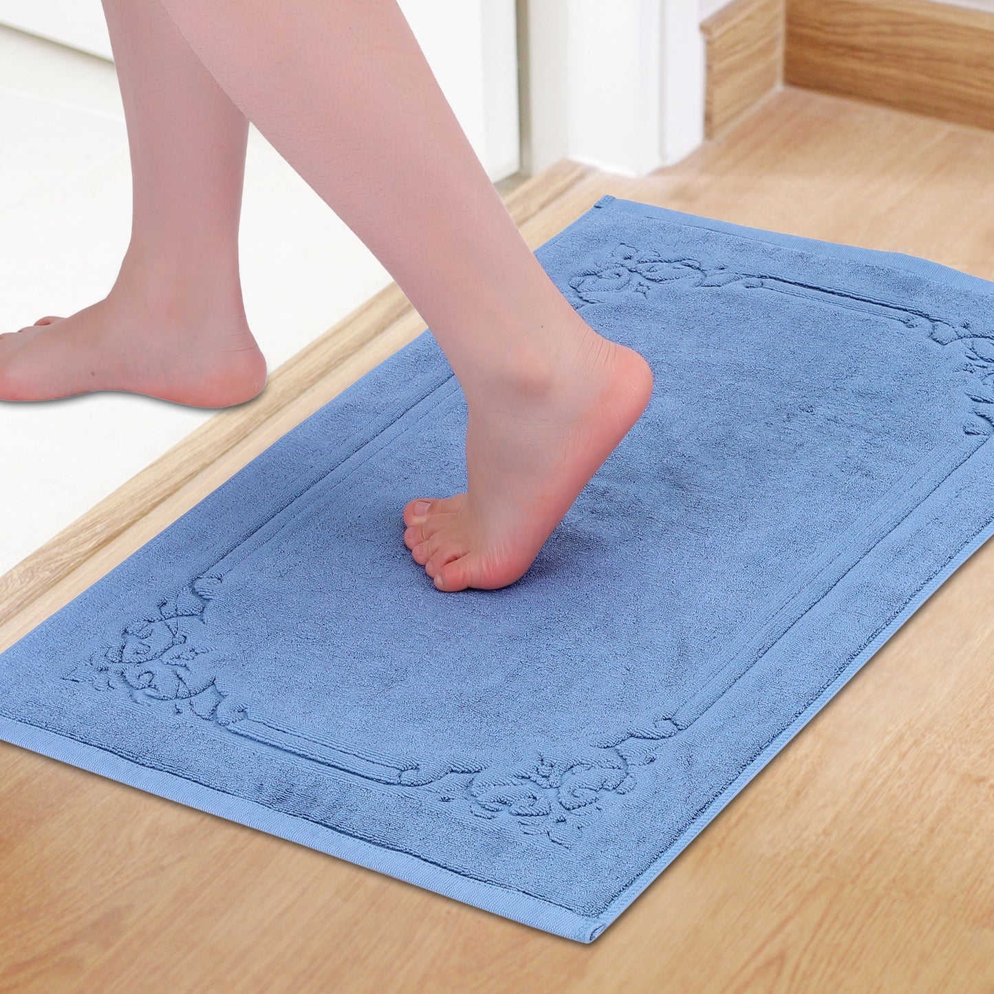 Bath Mat for Bathroom, Cotton Absorbent Floor Mats Quick Dry Towel for Hotel Spa Shower