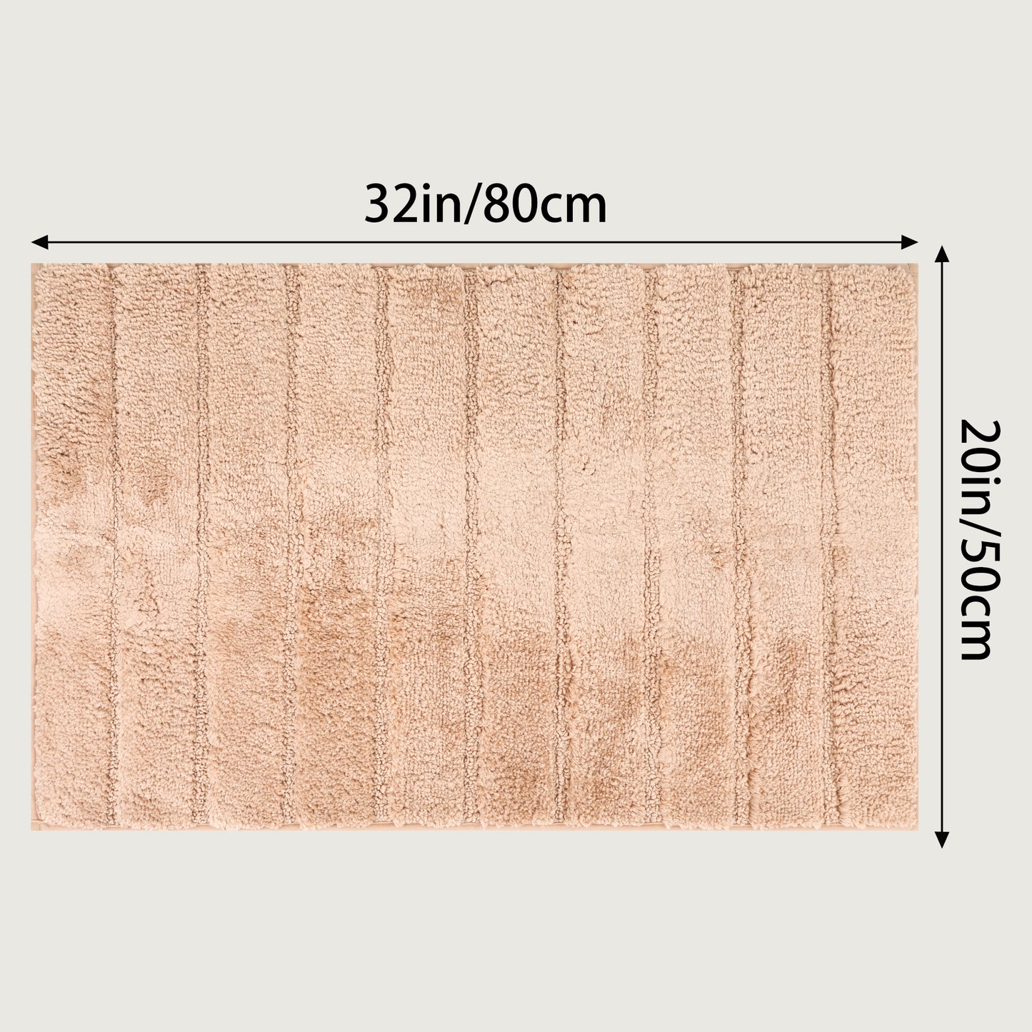 Soft Stripe Bathroom Rug, Rubber Backing Quick Dry Microfiber Rugs Non Slip Bath Mats