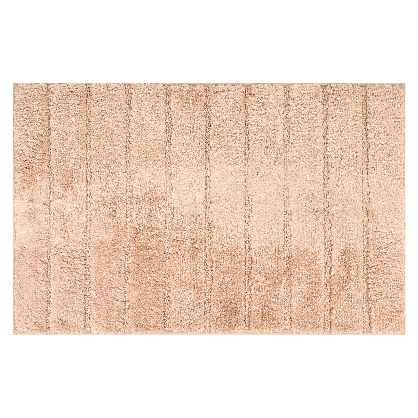 Soft Stripe Bathroom Rug, Rubber Backing Quick Dry Microfiber Rugs Non Slip Bath Mats