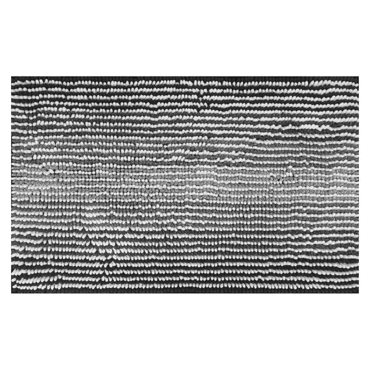 Quick Dry Absorbent Non Slip Soft Chenille Gradient Striped Cozy Shaggy Bath Mats