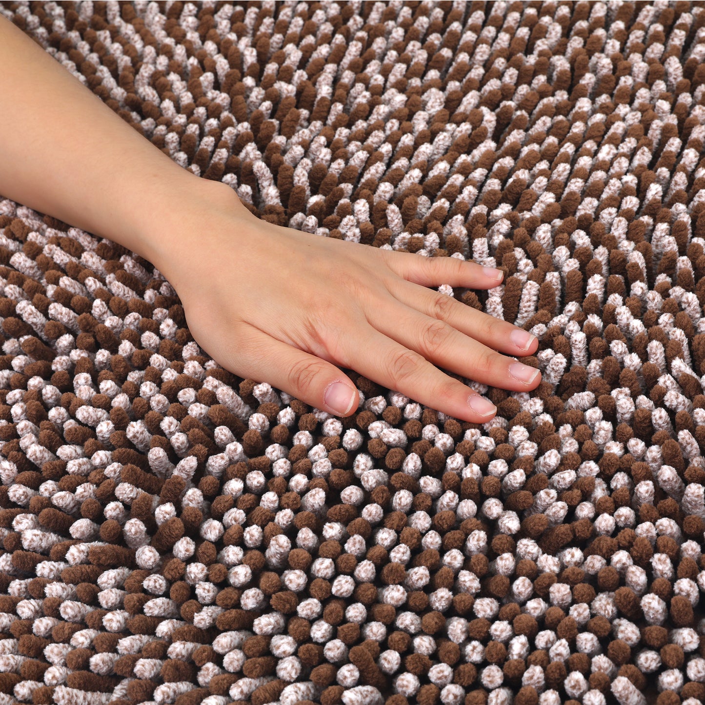 Non Slip Absorbent Chenille Fluffy Bath Mat Durable Accessories Soft Lightweight Bath Mats