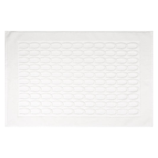 Cotton Washable Geometric Textured Bath Mat Hotel Reversible Water Absorbent Rug Thick Foldable
