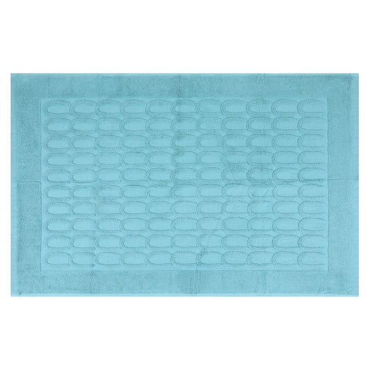 Cotton Washable Geometric Textured Bath Mat Hotel Reversible Water Absorbent Rug Thick Foldable
