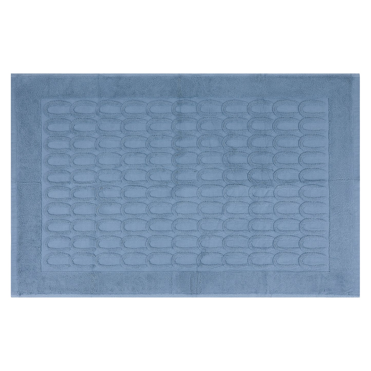 Cotton Washable Geometric Textured Bath Mat Hotel Reversible Water Absorbent Rug Thick Foldable