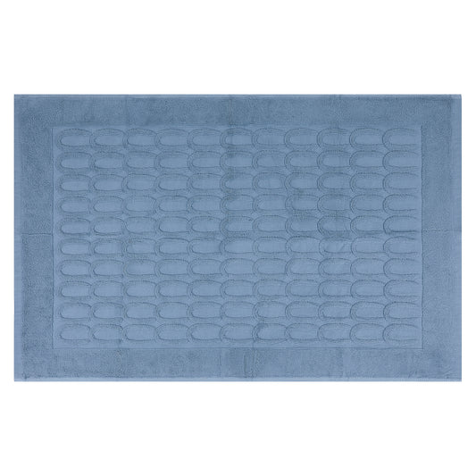 Cotton Washable Geometric Textured Bath Mat Hotel Reversible Water Absorbent Rug Thick Foldable