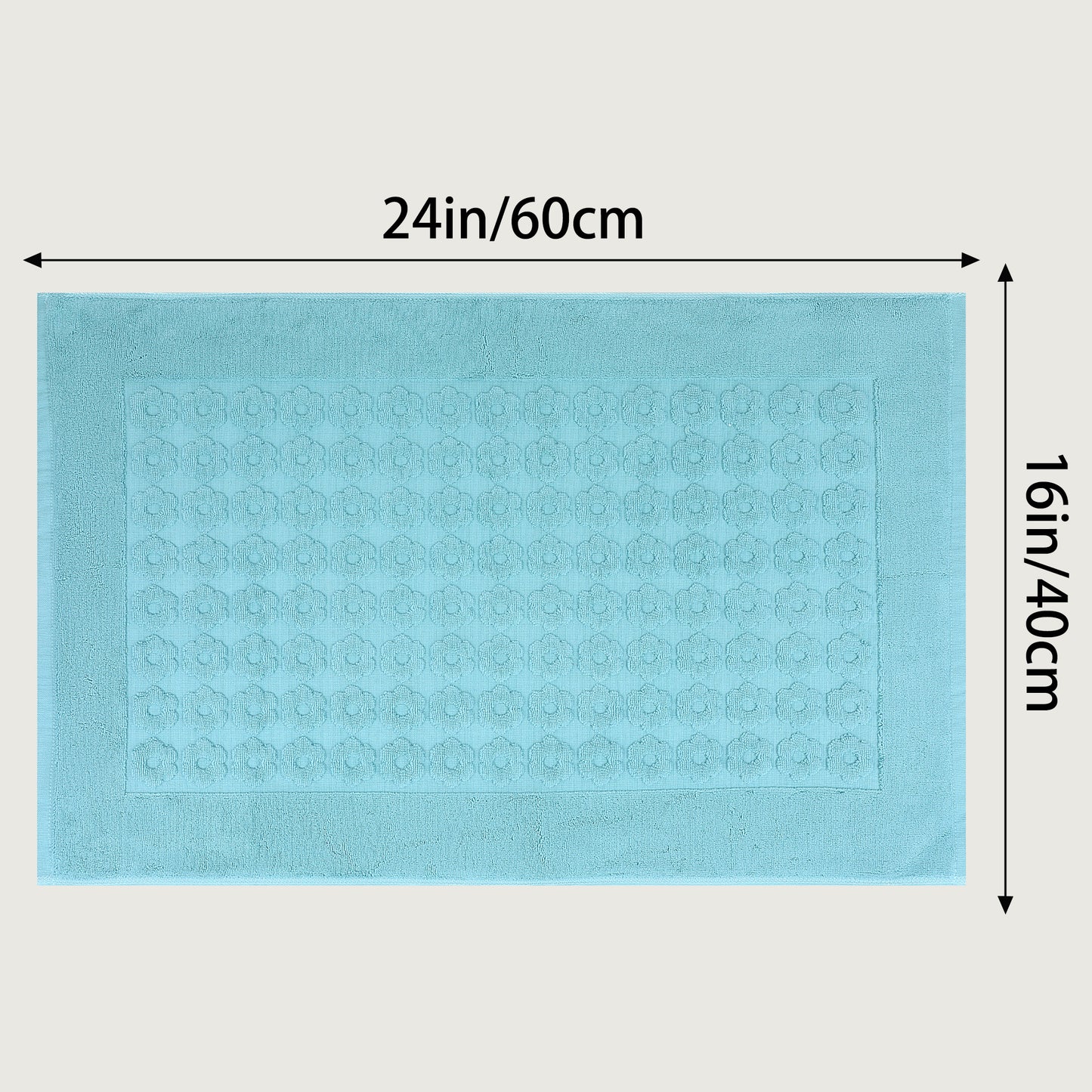 Luxury Bath Rug Towel, Cotton Absorbent Hotel Spa Shower Floor Mat for Bathroom