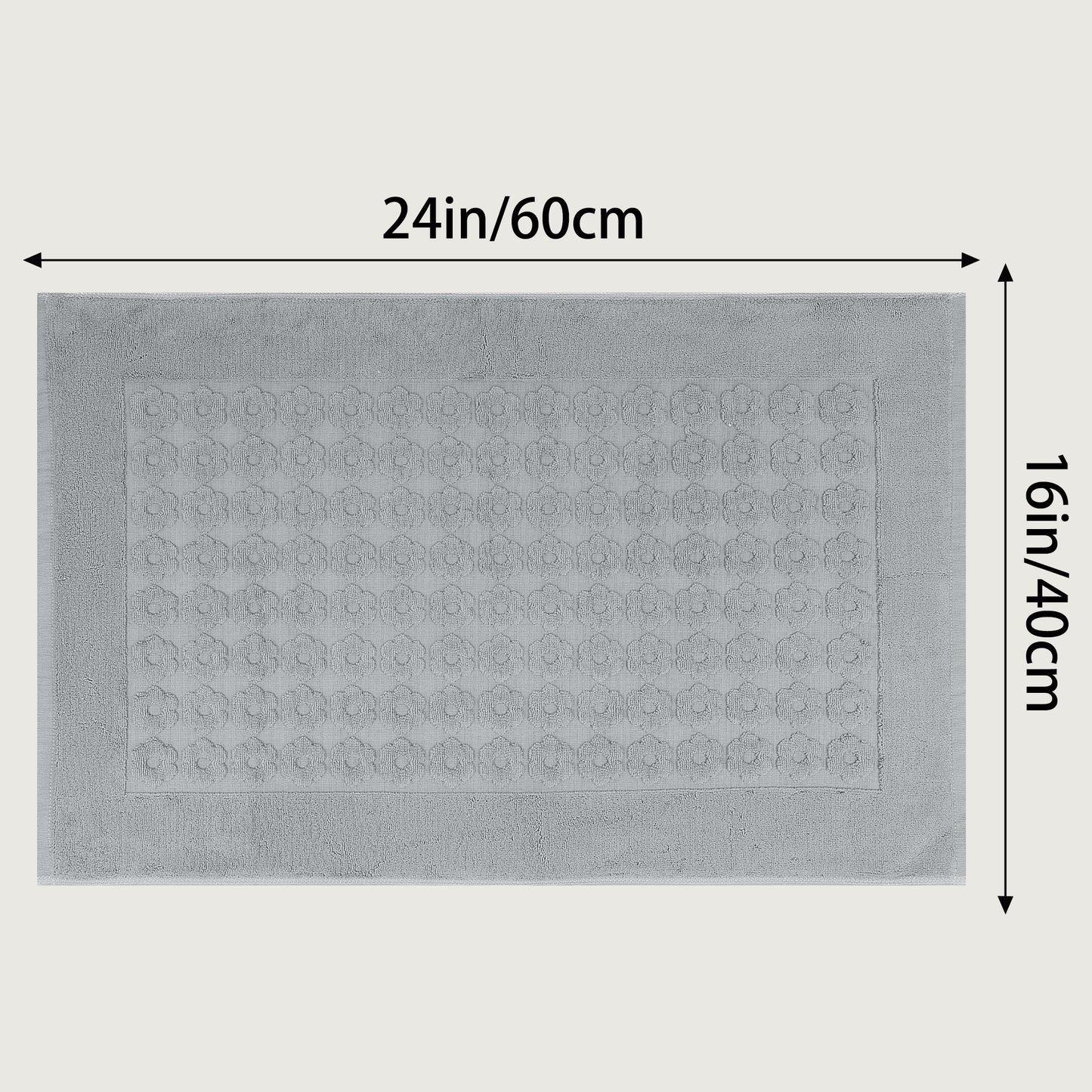 Luxury Bath Rug Towel, Cotton Absorbent Hotel Spa Shower Floor Mat for Bathroom