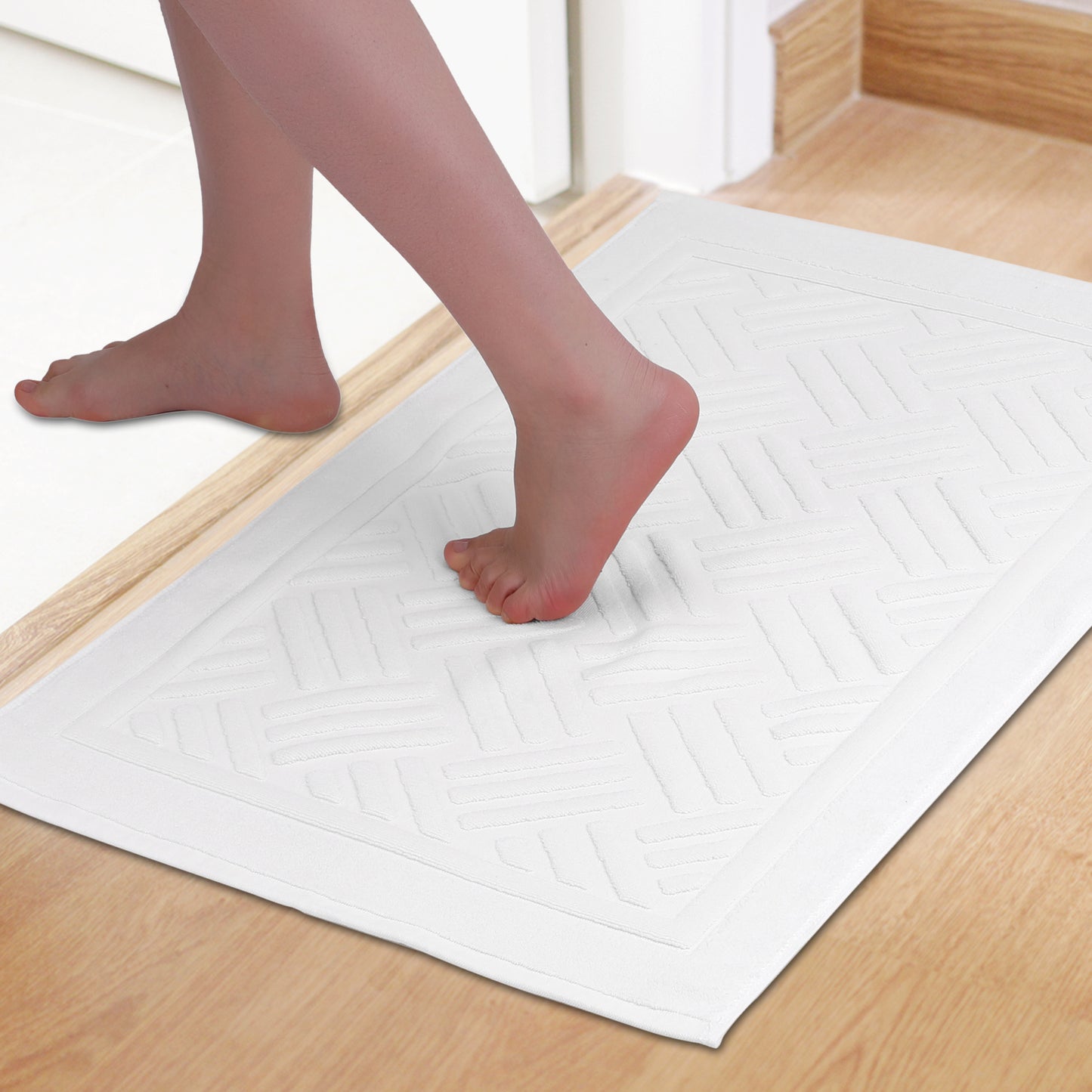 Cotton Bath Mat Towel, Luxury Absorbent Floor Rug for Hotel Spa Shower Bath Mats