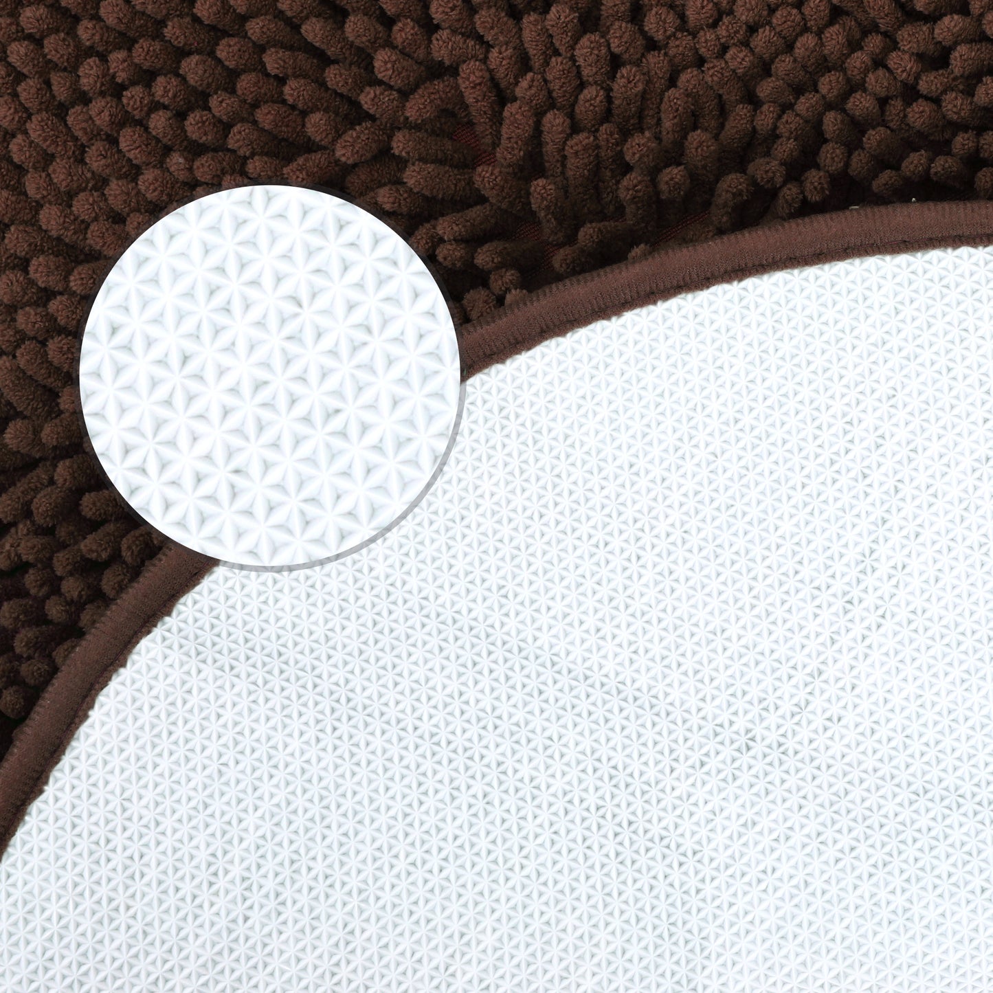 Oval Plush Bath Mat, Soft Non Slip Washable Absorbent Rug, Rubber Backing Quick Dry Rugs