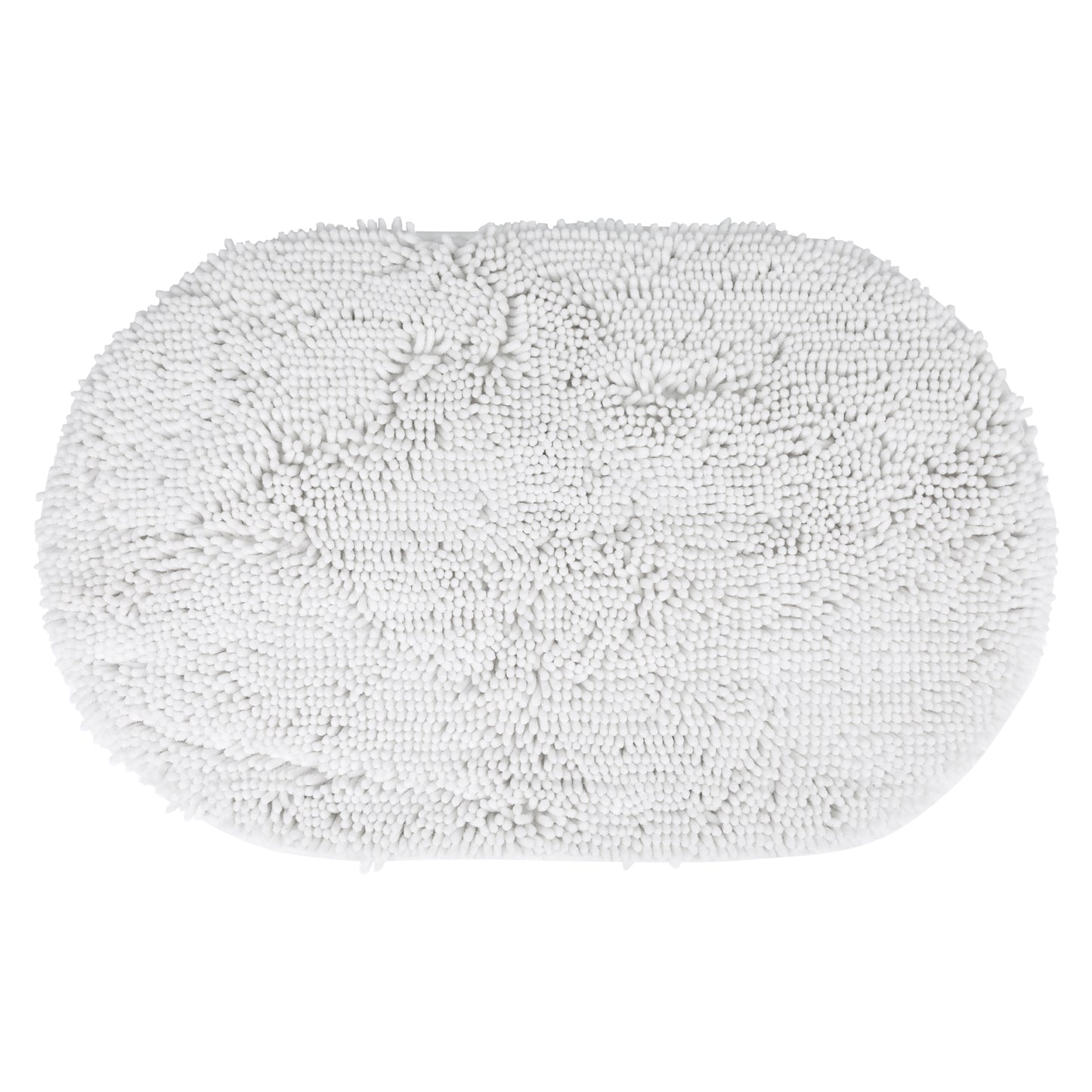 Oval Plush Bath Mat, Soft Non Slip Washable Absorbent Rug, Rubber Backing Quick Dry Rugs