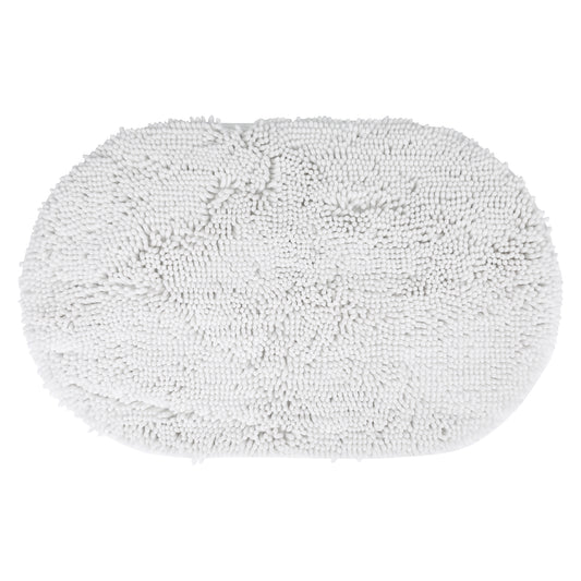 Oval Plush Bath Mat, Soft Non Slip Washable Absorbent Rug, Rubber Backing Quick Dry Rugs