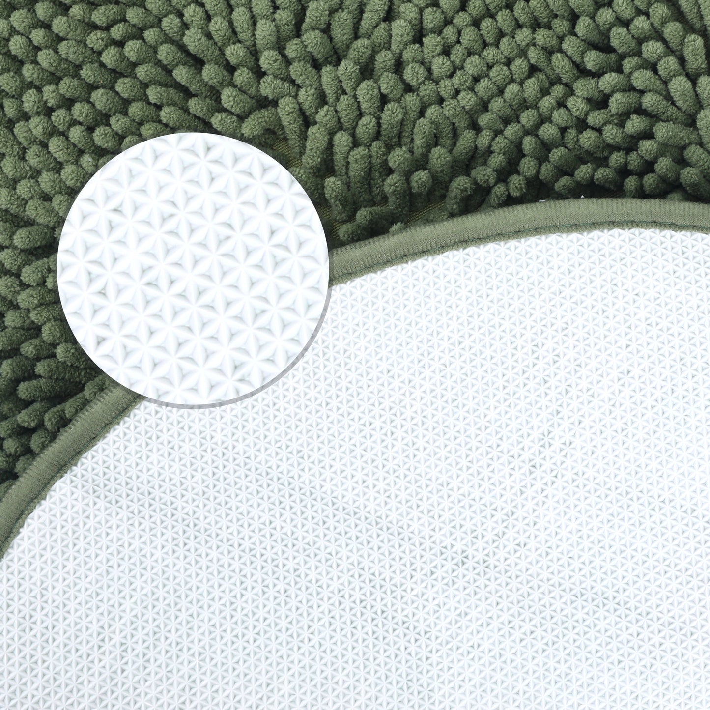 Oval Plush Bath Mat, Soft Non Slip Washable Absorbent Rug, Rubber Backing Quick Dry Rugs