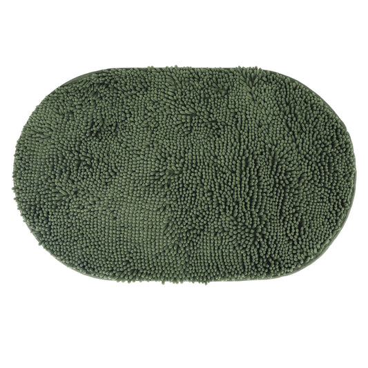 Oval Plush Bath Mat, Soft Non Slip Washable Absorbent Rug, Rubber Backing Quick Dry Rugs