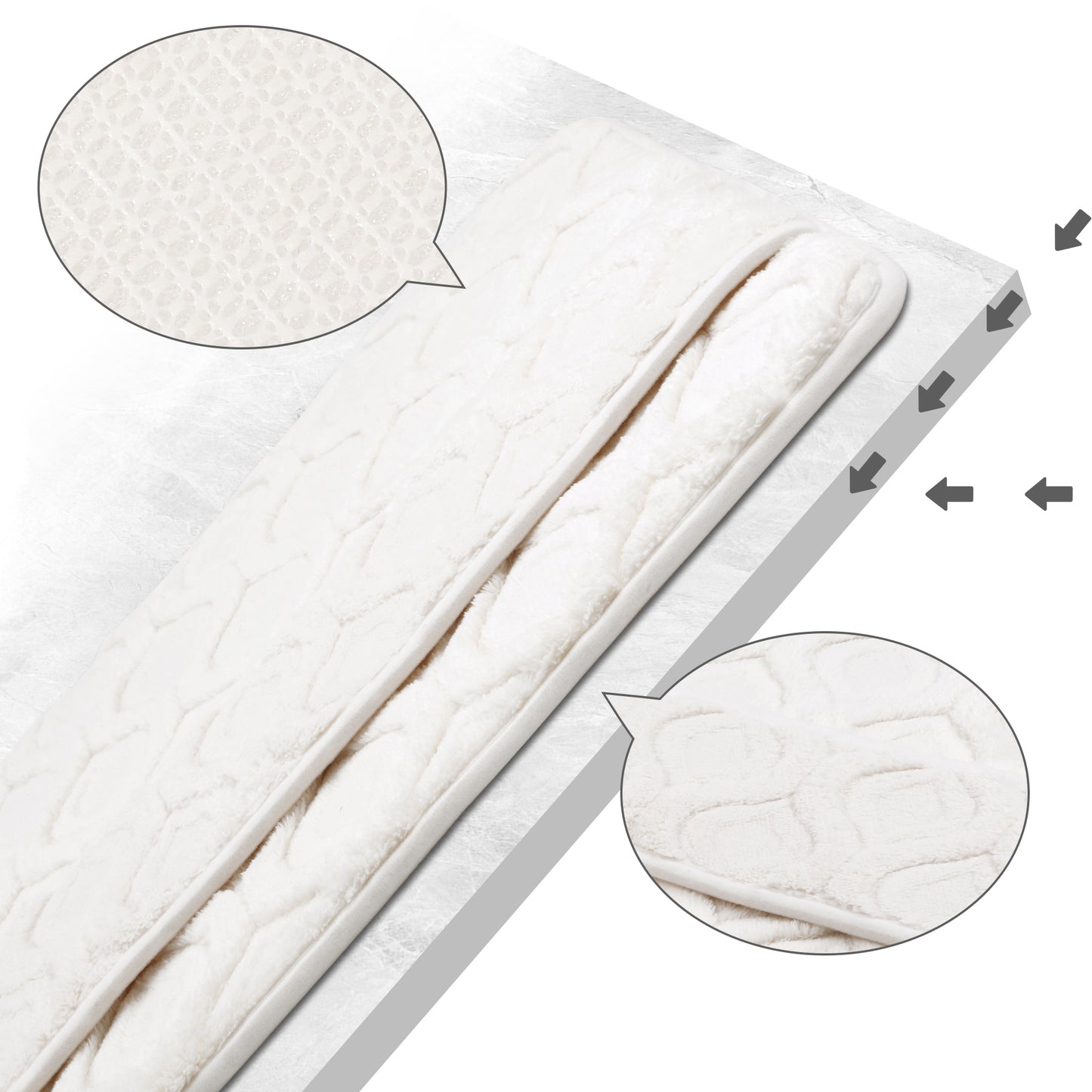 Quick Dry Bath Mat, Non Slip Washable Absorbent Rug for Shower Floor, Bathroom Decor