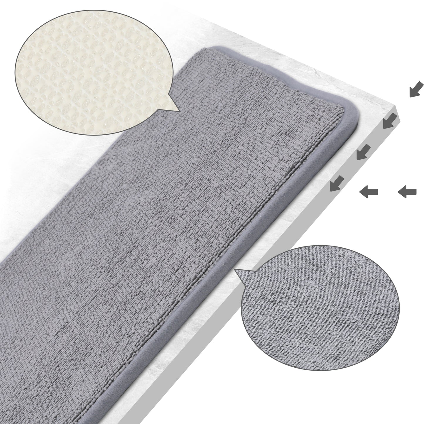 Bathroom Rug, Soft Non Slip Memory Foam Bath Mat, Water Absorbent Bath Mats