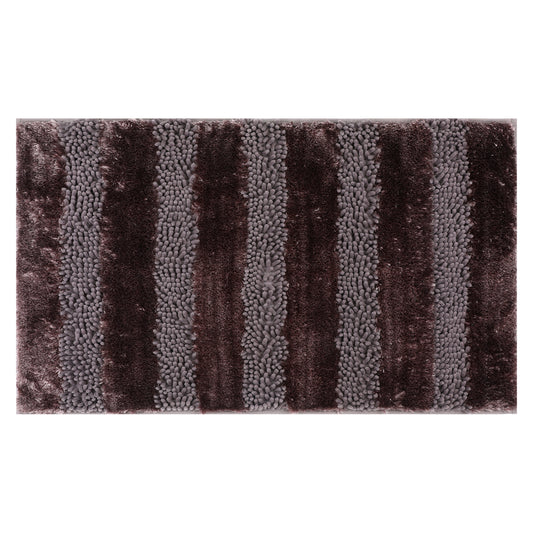 Striped Bathroom Mat Soft Fluffy Chenille Non Slip Washable Absorbent Toilet Baths Mats