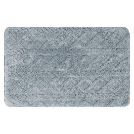 Geometric Pattern Bathroom Mat Soft Absorbent Non-Slip Back Machine Washable Dry Bath Mats