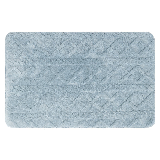 Geometric Pattern Bathroom Mat Soft Absorbent Non-Slip Back Machine Washable Dry Bath Mats