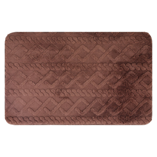 Geometric Pattern Bathroom Mat Soft Absorbent Non-Slip Back Machine Washable Dry Bath Mats