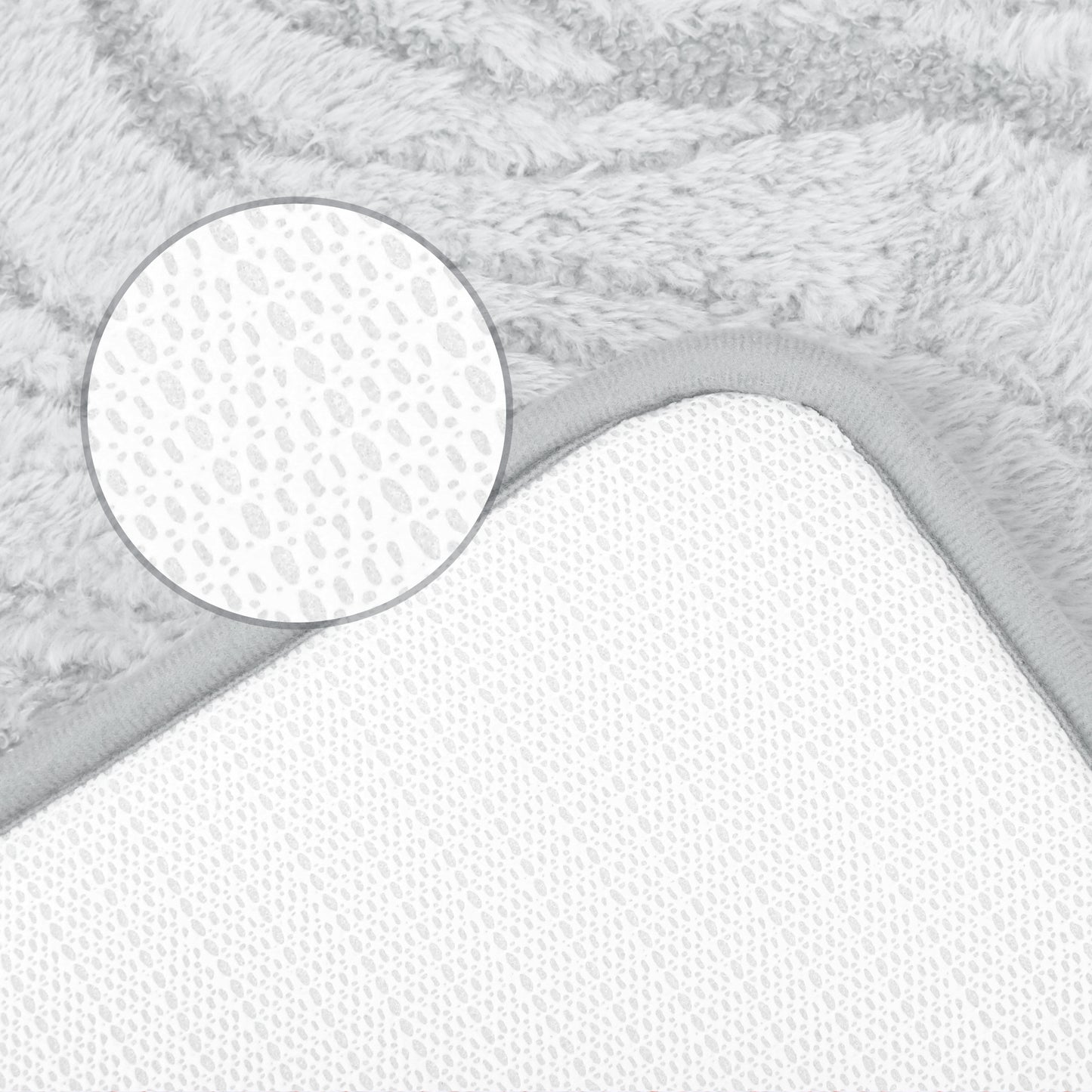 Wave Pattern Bathroom Mat Soft Absorbent Non-Slip Back Machine Washable Dry Bath Mats