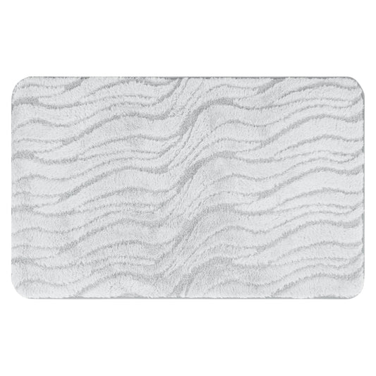 Wave Pattern Bathroom Mat Soft Absorbent Non-Slip Back Machine Washable Dry Bath Mats