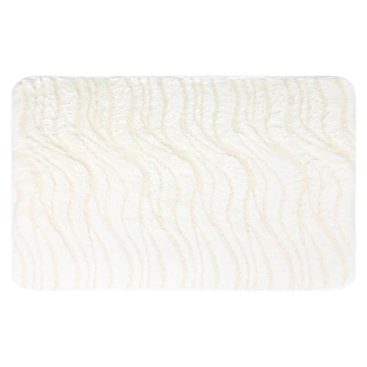 Wave Pattern Bathroom Mat Soft Absorbent Non-Slip Back Machine Washable Dry Bath Mats