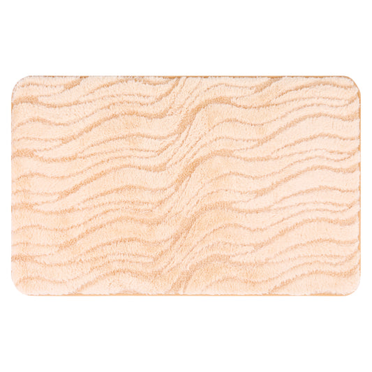 Wave Pattern Bathroom Mat Soft Absorbent Non-Slip Back Machine Washable Dry Bath Mats