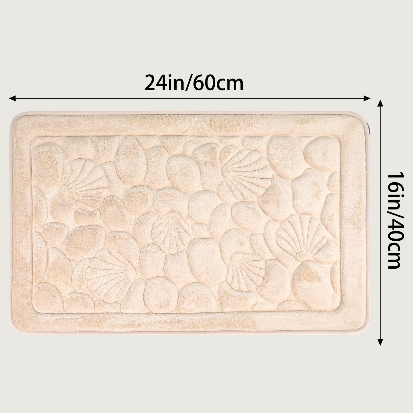 Shell Pattern Bathroom Mat Soft Memory Foam Absorbent Non-Slip Machine Washable Bath Mats