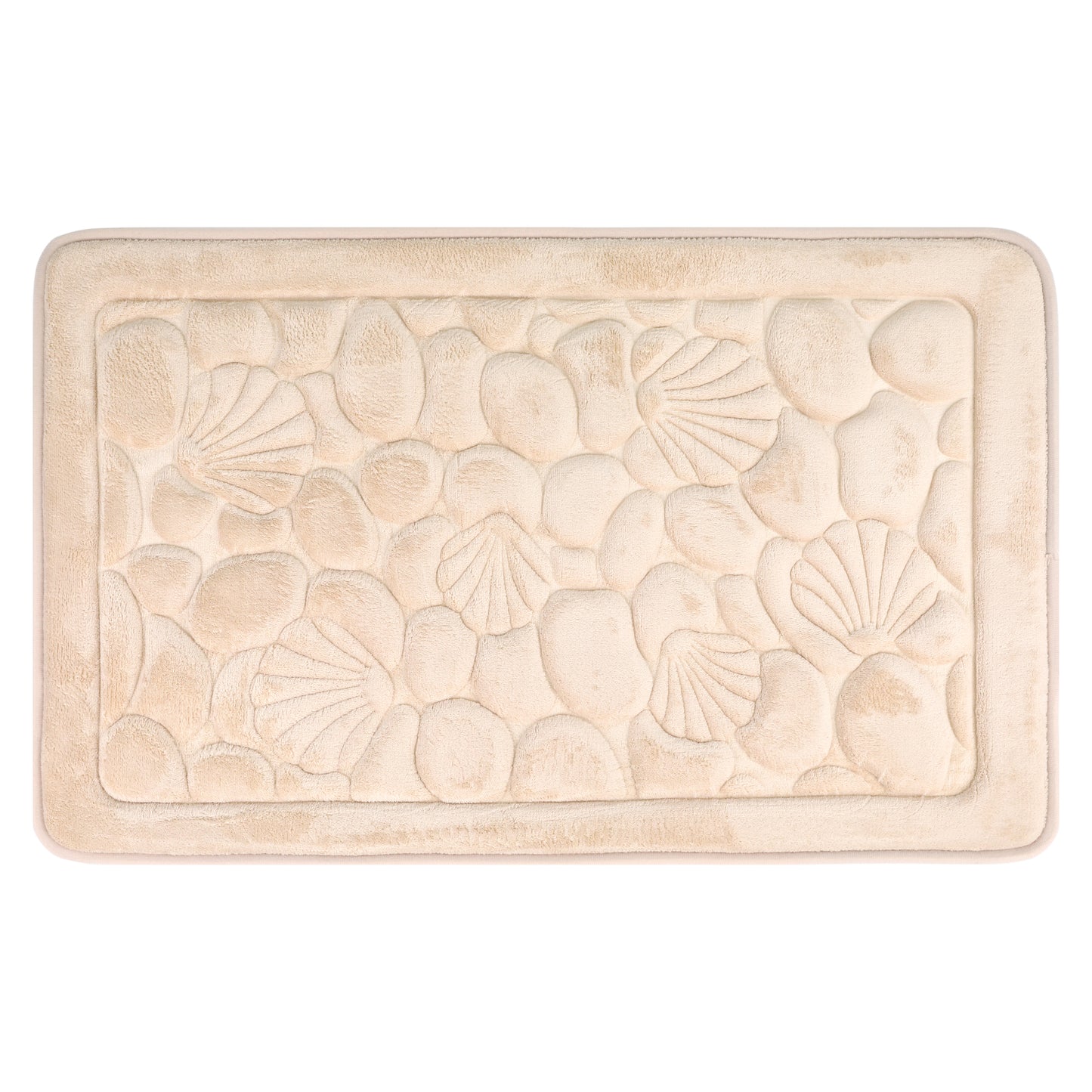Shell Pattern Bathroom Mat Soft Memory Foam Absorbent Non-Slip Machine Washable Bath Mats