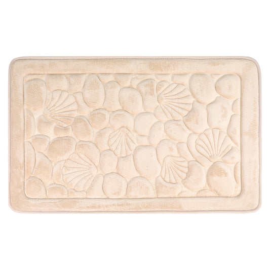 Shell Pattern Bathroom Mat Soft Memory Foam Absorbent Non-Slip Machine Washable Bath Mats